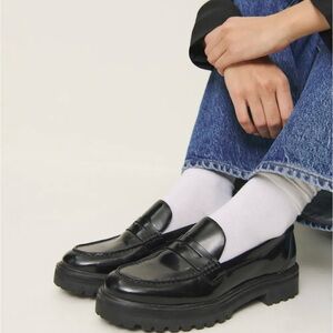 Reformation Agathea Chunky Black Loafers | 8.5